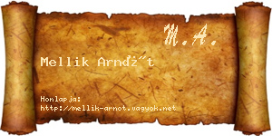 Mellik Arnót névjegykártya